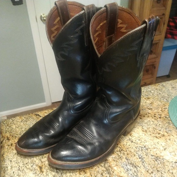 Ariat Black Deertan Legend Men's Leather Western Cowboy Boots Size 10 D - Picture 4 of 12